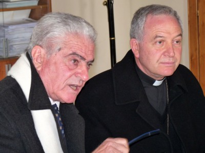 Il Sindaco Leone con Monsignor Ligorio, Vescovo di Matera-Irsina
